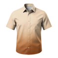 thumbnail image 5 of Gradient Print Casual Shirt for Men Short Sleeve Button Up Pocket Tee Summer Beach Lightweight Breathable Loose Fit Top Vacation Travel Out Activities Comfortable Cool Mens Light Brown 5XL, 5 of 6