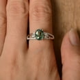 thumbnail image 2 of oval shaped green sapphire engagement ring sterling silver twig ring, 2 of 2
