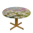 thumbnail image 3 of RUIYC Watercolor Daisy Floral Round Table cover Flower Table Cloth Dust-Proof Washable Colorful Wildflowers Table Cover for Outdoor Indoor Picnic Party Home Decor, 3 of 7