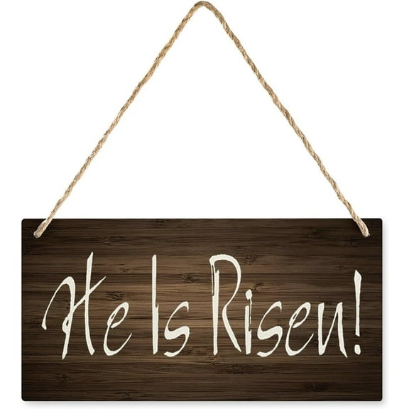6x12 Inch Wood Hanging Decor Sign He Is Risen! Wood Sign Hanging Vintage Home Decor Wooden Farmhouse Wall Decor For Living Room Decor