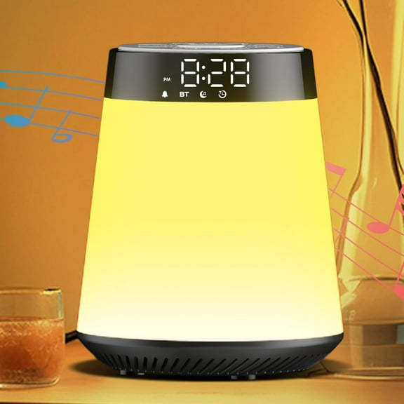 Sunrise Alarm Clock with Wake Up Light & White Noise Machine - 21 Soothing Sounds, 12 Color Dimmable Night Lights, Bluetooth Speaker, Digital Clock for Heavy Sleepers Adults/Kids