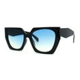 thumbnail image 2 of Womens Squared Butterfly Oversize Cat Eye Retro Sunglasses Black Blue Yellow, 2 of 4