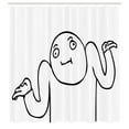 thumbnail image 3 of Ambesonne Humor Shower Curtain, Whaever Guy Meme Sketchy, 69"Wx75"L, Black and White, 3 of 5