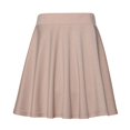 thumbnail image 4 of Women's Skirts Stretchy Hem Plus Size Solid Color Flared Slim Fit High Waist Flowy Mini Skirt Khaki XL, 4 of 4