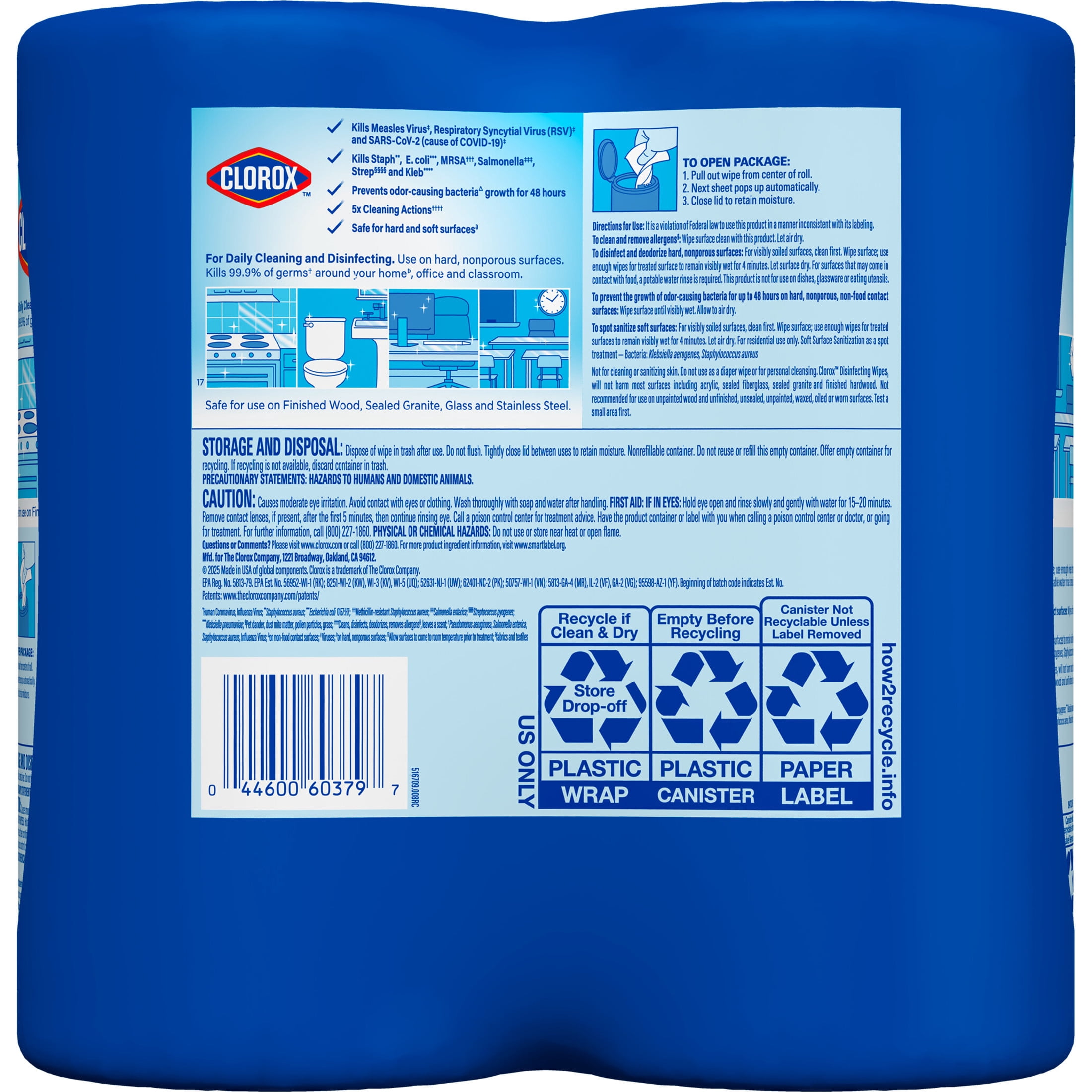 Clorox Disinfecting Cleaning Wipes Variety Pack, Bleach Free, Fresh Scent and Crisp Lemon, 75 Count Each, Pack of 2
