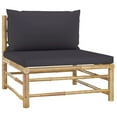 thumbnail image 6 of vidaXL 7 Piece Patio Lounge Set with Dark Gray Cushions Bamboo, 6 of 8