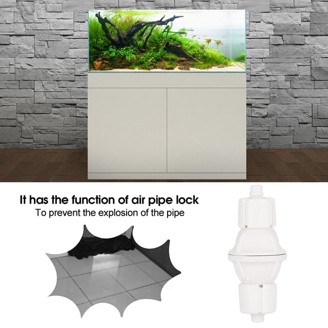 FLAMEEN Aquarium Check Valve,Aquarium CO2 Check Valve,Plastic White Aquarium Anti-Explosion CO2 Check Valve Fish Tank Carbon Dioxide Non Return System
