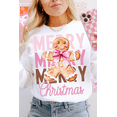 thumbnail image 2 of Women's Beige Merry Christmas Gingerbread Man Graphic Sweatshirt - [ZhiHiMeRi] | (US 20-22)2XL, 2 of 6