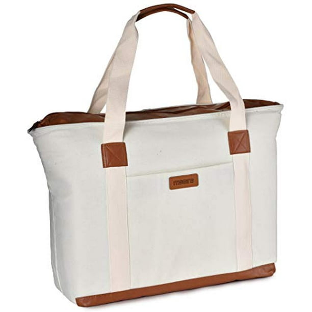 Insulated Grocery Bag with Zippered Top - Thermal Reusable Canvas ...