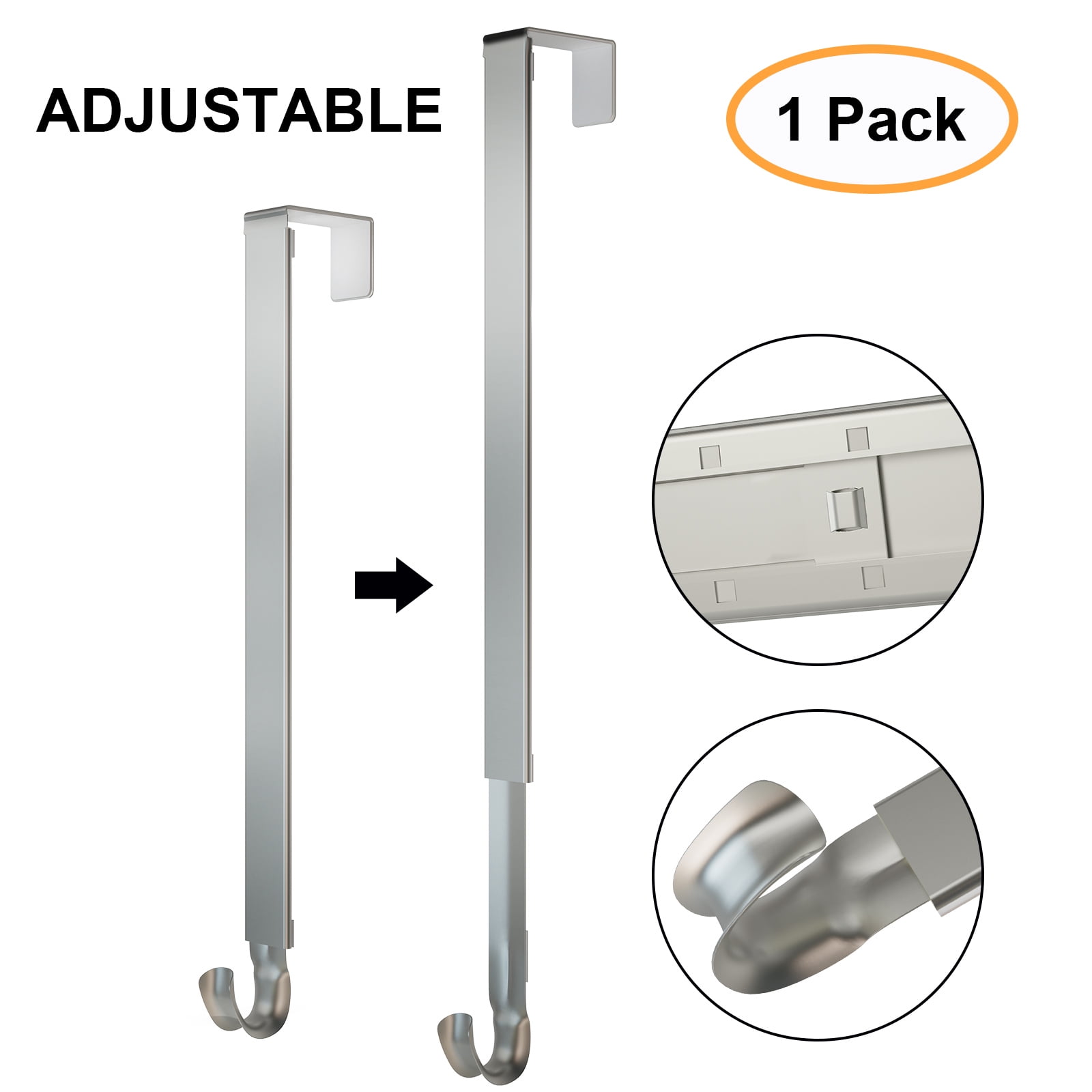 Adjustable Wreath Hanger (Nickel) Over The Door Wreath Hanger Year