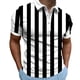 thumbnail image 2 of Blusa y camisa de manga corta con cuello vuelto Camisa casual de manga corta para hombre con estampado de rayas Camisa de manga corta con cuello vuelto para hombre, 2 of 7