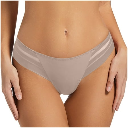 UAMVSH Seamless Thongs for Women Breathable Thong Underwear No Show Panty Low Waisted Breathable Briefs