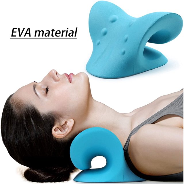 Almohada para aliviar el dolor Cervical, dispositivo de tracción quiropráctica, relajante para el cuello y los hombros, alineación de la columna vertebral, regalo