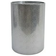 thumbnail image 2 of 22.25" Silver Contemporary Hammered Cylindrical Accent Table, 2 of 5