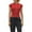 Red, variant on Women Button Down Ribbed Short Sleeve Shirts Fitted Knit Cropped Cardigan Sweaters Black M