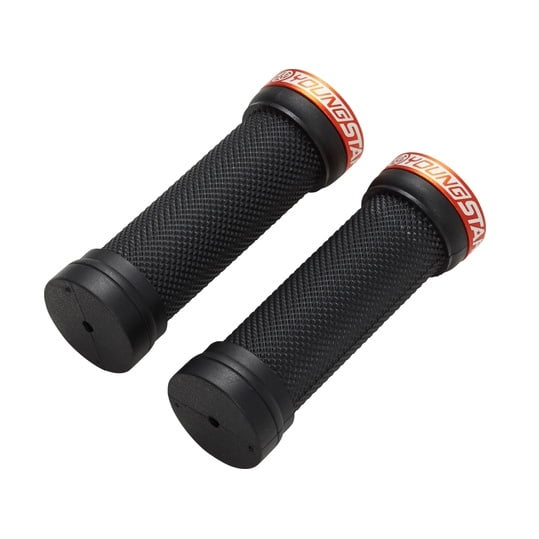 Reverse Youngstar Single Lock-On Grips, 28mm, Black/Orange