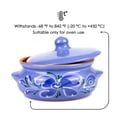 thumbnail image 6 of Borisovskaya Keramika Clay Baking Pot with Lid 22 fl oz (650 ml) Ramekin with Lid Handmade Oven Cooking Pot Natural Red Clay Pot Clay Cookware Stoneware Bean Pot, Blue, 6 of 10