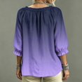thumbnail image 4 of 3/4 Length Sleeve Womens Tops Dressy Casual Boho Blouses Summer V Neck 3/4 Sleeve Lace Up Blouses Ruffle Trim Casual Loose Flowy Dressy Shirts, 4 of 5