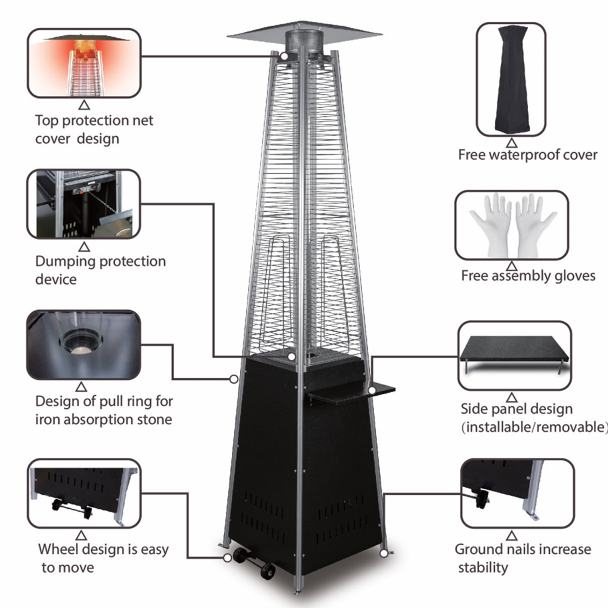 Triangle Radiator Heater Kitchen Torch Hiland Heavy Duty Waterproof Triangle - Covers Patio Heater