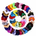 thumbnail image 2 of Chouchous Multicolores pour Femmes en Velours Chiffon Fleur Soie 60 Pcs, 2 of 5