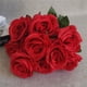 thumbnail image 5 of Ramo de novia de boda de flor de rosa artificial de 10 cabezas, ramo de flores de simulación de oficina en casa, rosa falsa, rojo sidaley HA7036-10B, 5 of 5