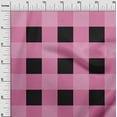 thumbnail image 2 of oneOone Cotton Jersey Pink Fabric Gingham Check Dress Material Fabric Print Fabric By The Yard 58 Inches Wide, 2 of 4