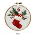 thumbnail image 6 of Christmas Embroidery Kit Xmas Themed Embroidery Pattern with Hoop Needles Threads DIY Embroidery Set for Adults Beginners, 6 of 8
