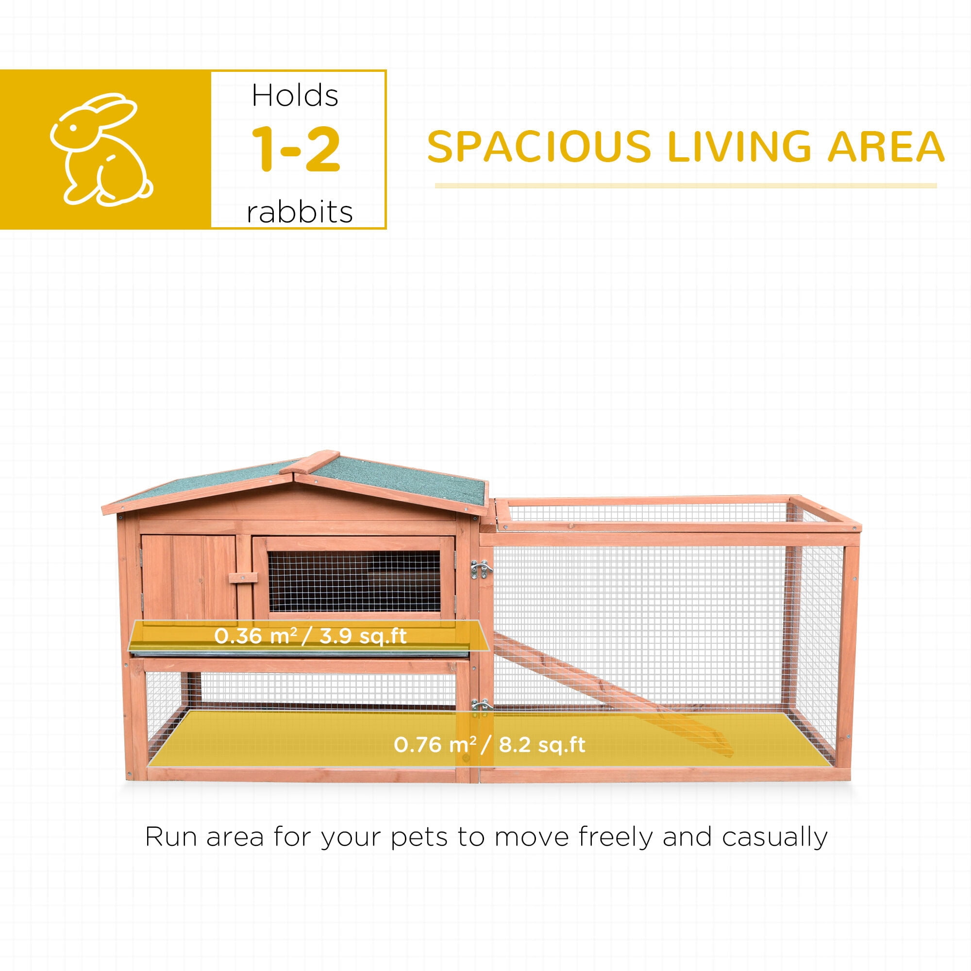 Dog Crate, Rabbit Cage Outdoor, Wooden Outdoor Rabbit Hutch, Small Animal Habitat, Natural Pet Playpen,Metal Chicken Coop, Pet Supplies Pens & Hutches