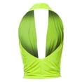 thumbnail image 3 of A2Y Women's Sexy Drape Front Deep V-Neck Cowl Neckline Halter Backless Party Club Top Neon Yellow L, 3 of 6