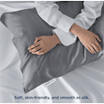thumbnail image 4 of Cooling Pillow Cases Queen, 100% Rayon derived from Bamboo, Gray Color, Soft & Breathable Pillow Cover - Set of 2, 4 of 5