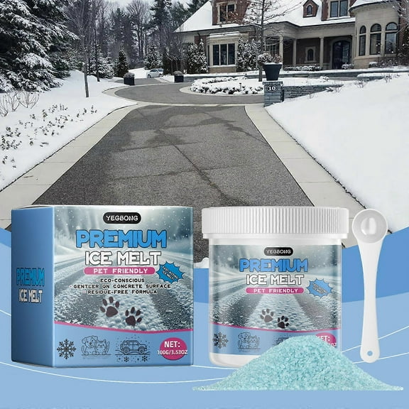 BOSALY Pet-Friendly Ice Melt for Winter Outdoors Play, Pet Safe Ice Melting Salt for Cats and Dogs, Snow Ice Melt Safe for Concrete, Salt for Snow and Ice Removal, Sidewalk Salt, Driveway Salt