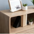 thumbnail image 2 of Powell Nixon 3-Tier Bookcase with 2 Sliding Door Panels, Natural, 2 of 13
