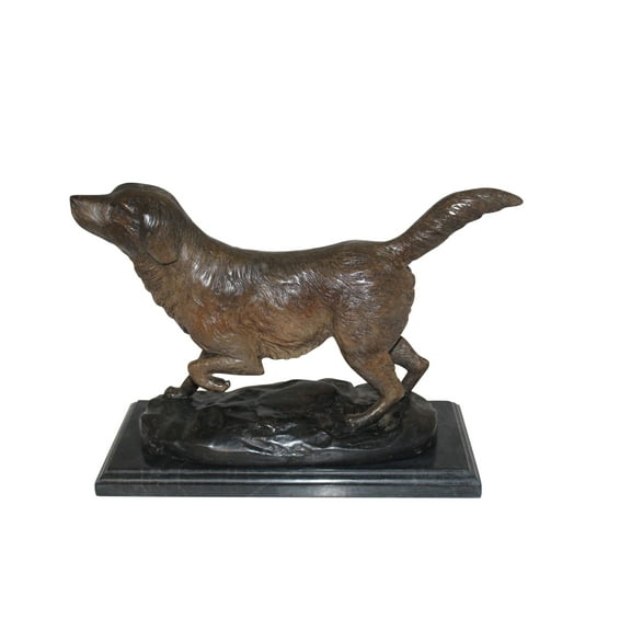 Labrador Dog Bronze Statue -  Size: 20"L x 8"W x 14"H.