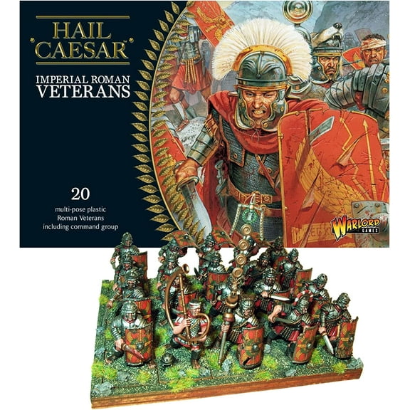 Wargames Delivered - Hail Caesar Early Imperial Romans Veterans, 28mm Miniatures Wargaming, 20 Multi-Part, Shield Digital Bundle Model Kit by Warlord Games