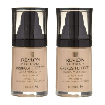 Revlon Photoready Airbrush Effect Makeup Foundation, #001 Ivory (Pack of 2)