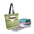 thumbnail image 2 of FORMRS Womens Canvas Tote Bag with Zipper Inner Pocket Shoulder Handbag, Black Martini, 2 of 7