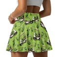 thumbnail image 2 of Jeiento Pickle Workout Skorts for Women Plus Size Golf Ball Print High Waisted Tennis Skirt with Short 2 in 1 Summer Mini Golf Hiking Running Shorts with Pocket Size S, 2 of 7