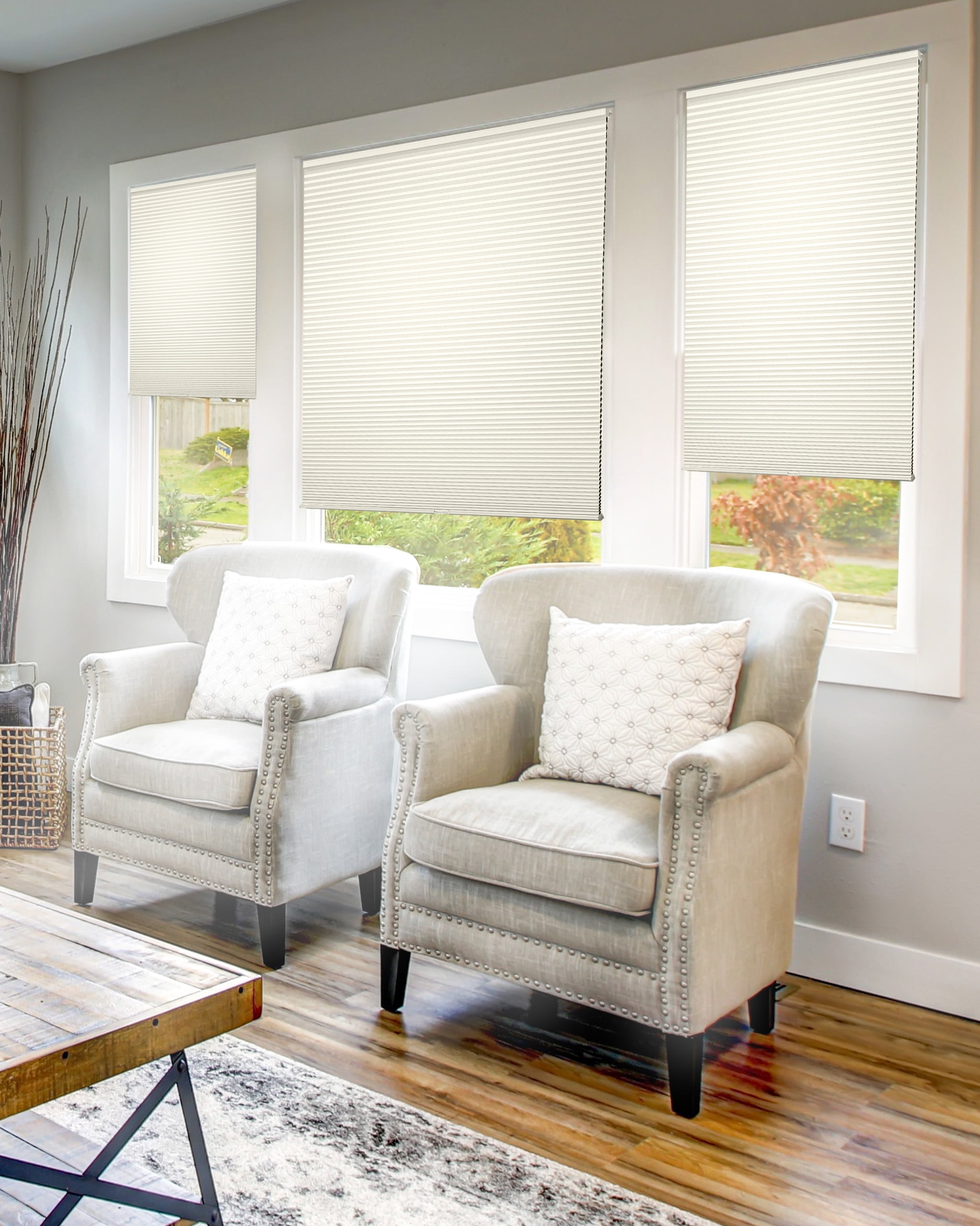 Chicology Cordless Cellular Shade Blackout, Limestone 58.25"W x 72"H