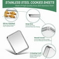 thumbnail image 3 of TRIANI Baking Sheet Stainless Steel Baking Tray Cookie Sheet Oven Pan Rectangle , Non Toxic & Healthy, Rust Free & Less Stick, Thick & Sturdy, Easy Clean & Dishwasher Safe,Size 10 x 8 x 1 inch, 3 of 8