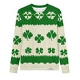 thumbnail image 2 of Tauxra St. Patrick's Day Printed Long Sleeve Top, Women's Round Neck Blouse with Print, Casual Holiday Themed Shirt for Adults, Soft Stretch Fabric for Fall and Winter Seasons, 2 of 4