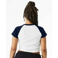 thumbnail image 3 of Bella & Canvas B16006504 Women Micro Rib Raglan Baby T-Shirt, White & Navy - Medium, 3 of 5
