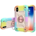 thumbnail image 2 of JTCASES for iPhone XR Case, Heavy Duty Protection Hybird PC Silicone 360° Rotating Ring Bracet Magnetic Car Mount Fully Coverage Slim Non-Slip for iPhone XR, Colorful Rosegold, 2 of 8