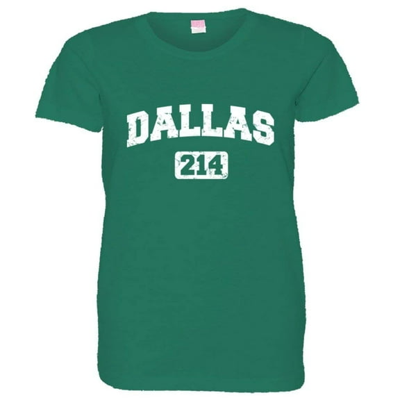 PleaseMeTees™ Womens Dallas 214 Area Code Distressed HQ Tee