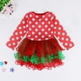 thumbnail image 5 of Lovebay Toddler Girl Christmas Party Dress Polka Dotted Bowknot Long Sleeve Tutu Tulle Dresses Santa Claus A 4-5 Years, 5 of 8