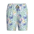 thumbnail image 4 of Naloa Colorful Butterfly Men's Short Pajama Pants, Lounge Comfort Shorts with Elasticized Waistband and Side Pockets - Large, 4 of 9
