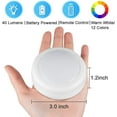 thumbnail image 3 of JJEAN-LED Puck Lights with Remote Control, Wireless Under Cabinet & Closet Lighting, RGB 13 Color Changing Lights with Dimmer, Timer & AA Battery Operated, Push, Touch, Stick on for Night, White, 6 P, 3 of 4