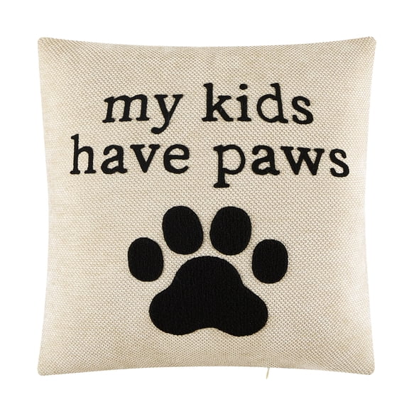 Mainstays 18"x18" My Kids Have Paws Decorative Throw Pillow Cover