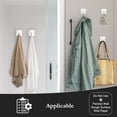thumbnail image 5 of Bxaolu Adhesive Hooks for Hanging, Heavy Duty Hooks Stick on Towel Hanger Wall Holder Waterproof Stainless Steel Sticky Hooks for Hanging Bathroom Kitchen Home-2 Packs, White, 5 of 8