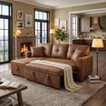 thumbnail image 3 of JERBOR Tufted Sectional Sleeper Sofa Pull Out Couch Bed - Modern Upholstered L Shaped Convertible Sofa Bed with Chaise Lounge and Storage for Living Room, 3 of 10