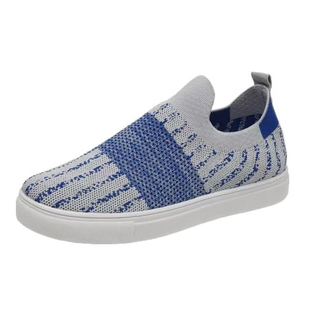 

Fsqjgq Womens Casual Shoes Size 8Ww Ladies Fashion Mesh Breathable Colorblock Comfortable Soft Sole Flat Casual Shoes Womens Tennis Shoes Casual Blue 37